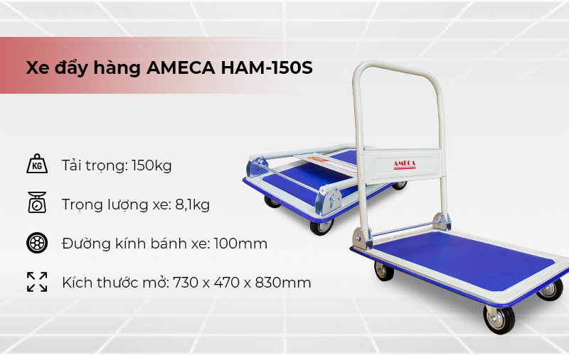 xe đẩy hàng Ameca Ham-150S