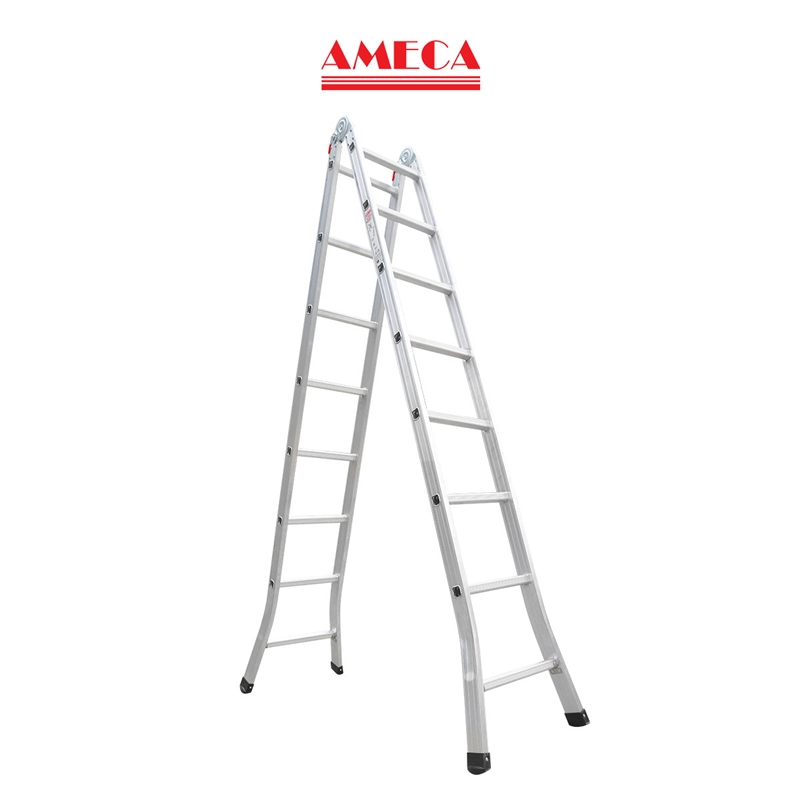 Thang nhôm gấp chữ A Ameca AMC- M307C chiều cao chữ A 2,02m