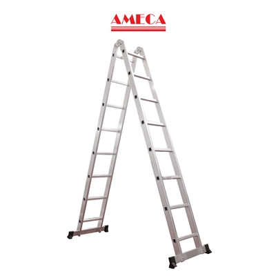 Thang nhôm gấp chữ A khóa tự động Ameca AMC-M310 chiều cao chữ A 2,9m
